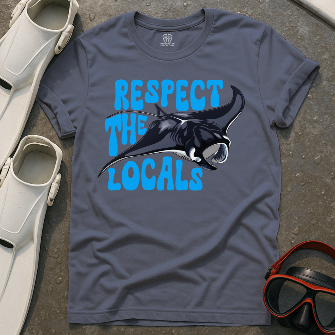 Respect The Locals Manta Ray (Blue) T-Shirt