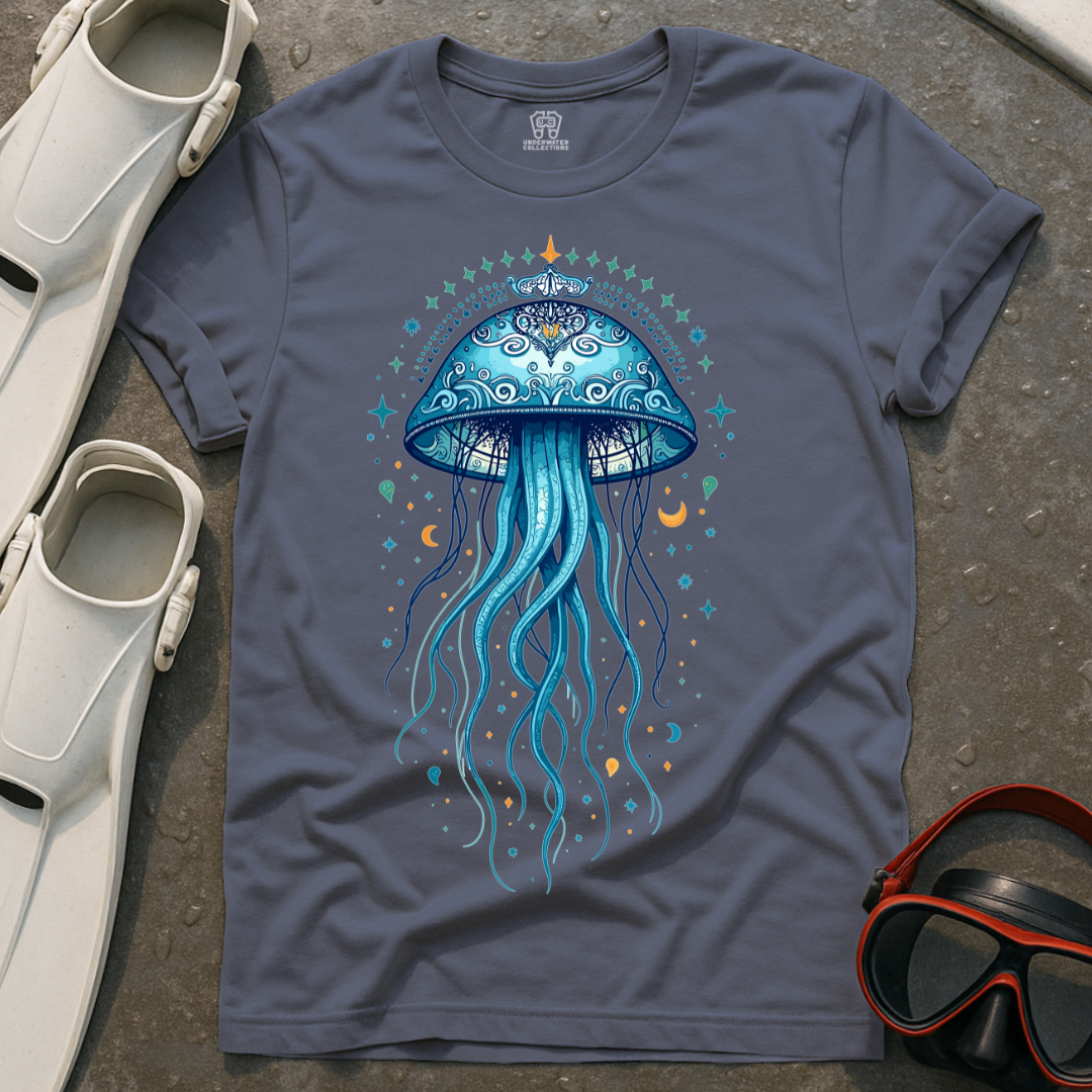 Blue Jellyfish Mandala T-Shirt