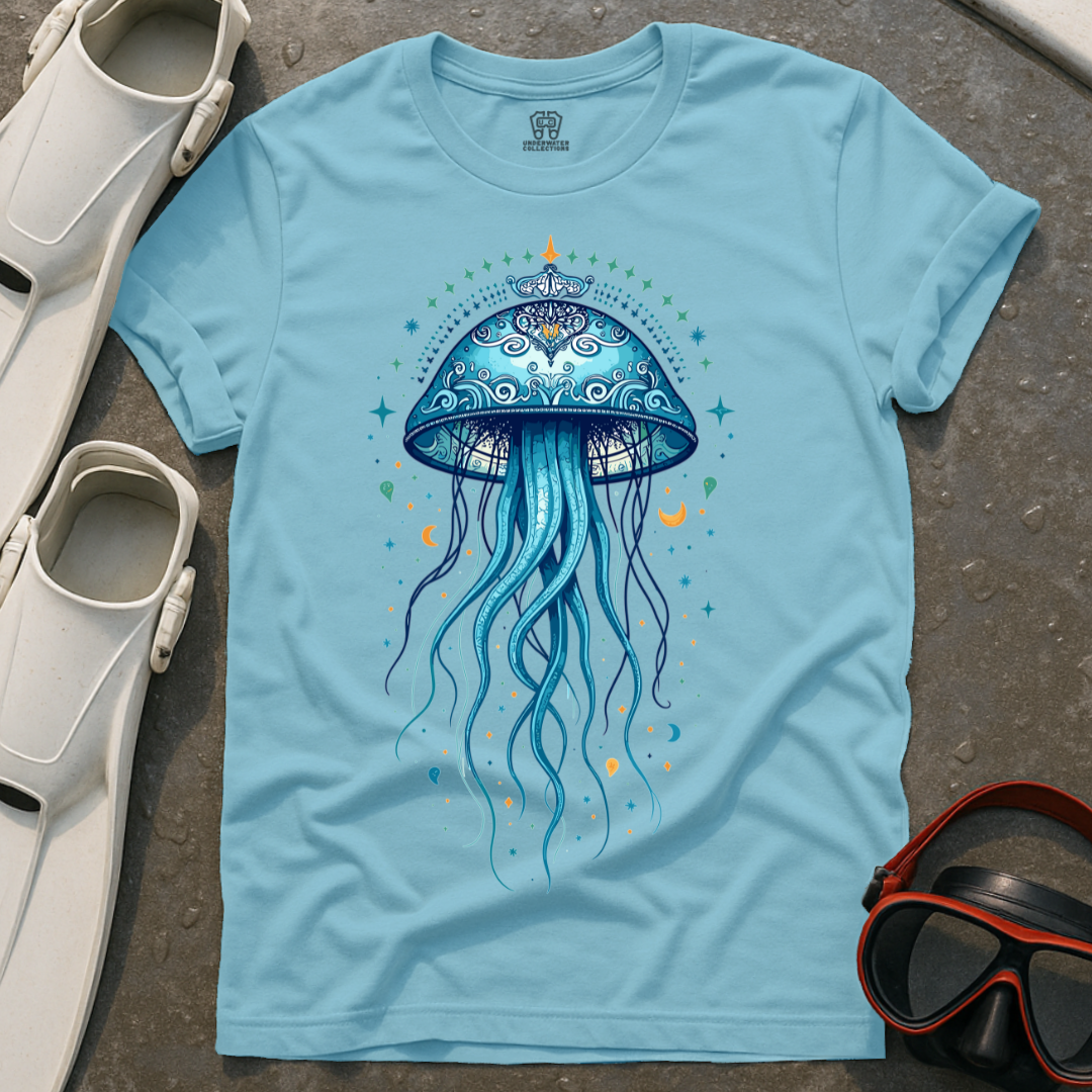 Blue Jellyfish Mandala T-Shirt