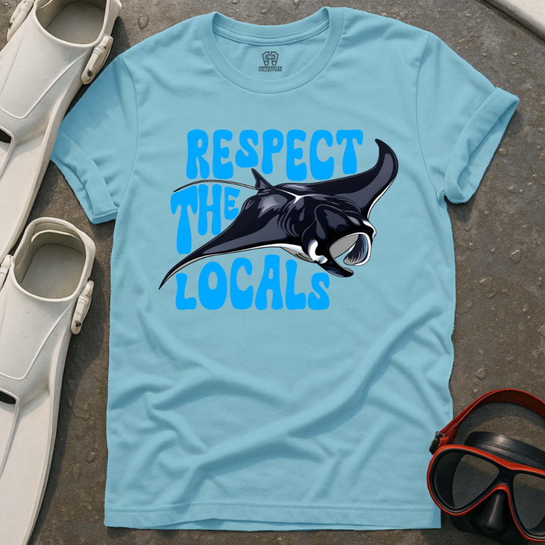 Respect The Locals Manta Ray (Blue) T-Shirt