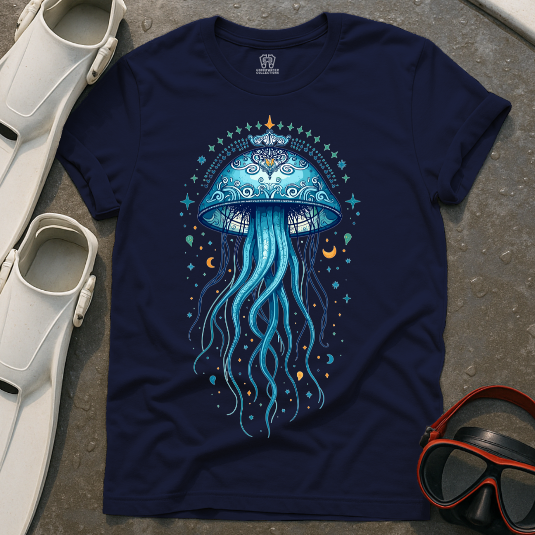 Blue Jellyfish Mandala T-Shirt