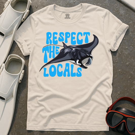Respect The Locals Manta Ray (Blue) T-Shirt
