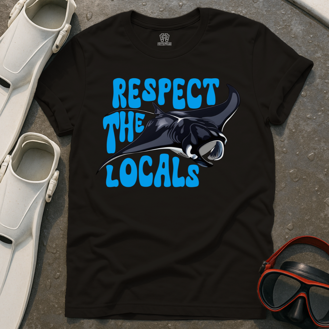 Respect The Locals Manta Ray (Blue) T-Shirt