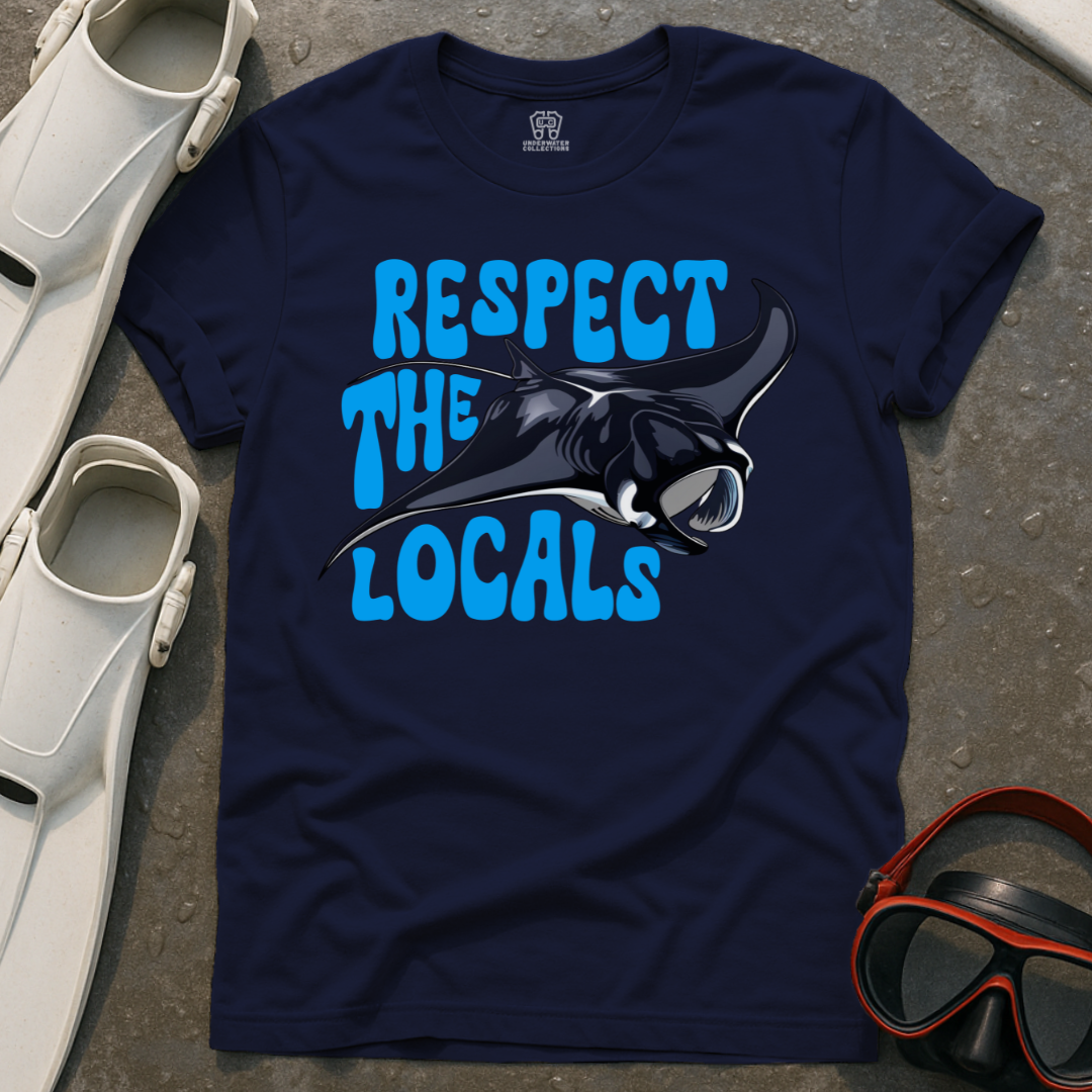 Respect The Locals Manta Ray (Blue) T-Shirt