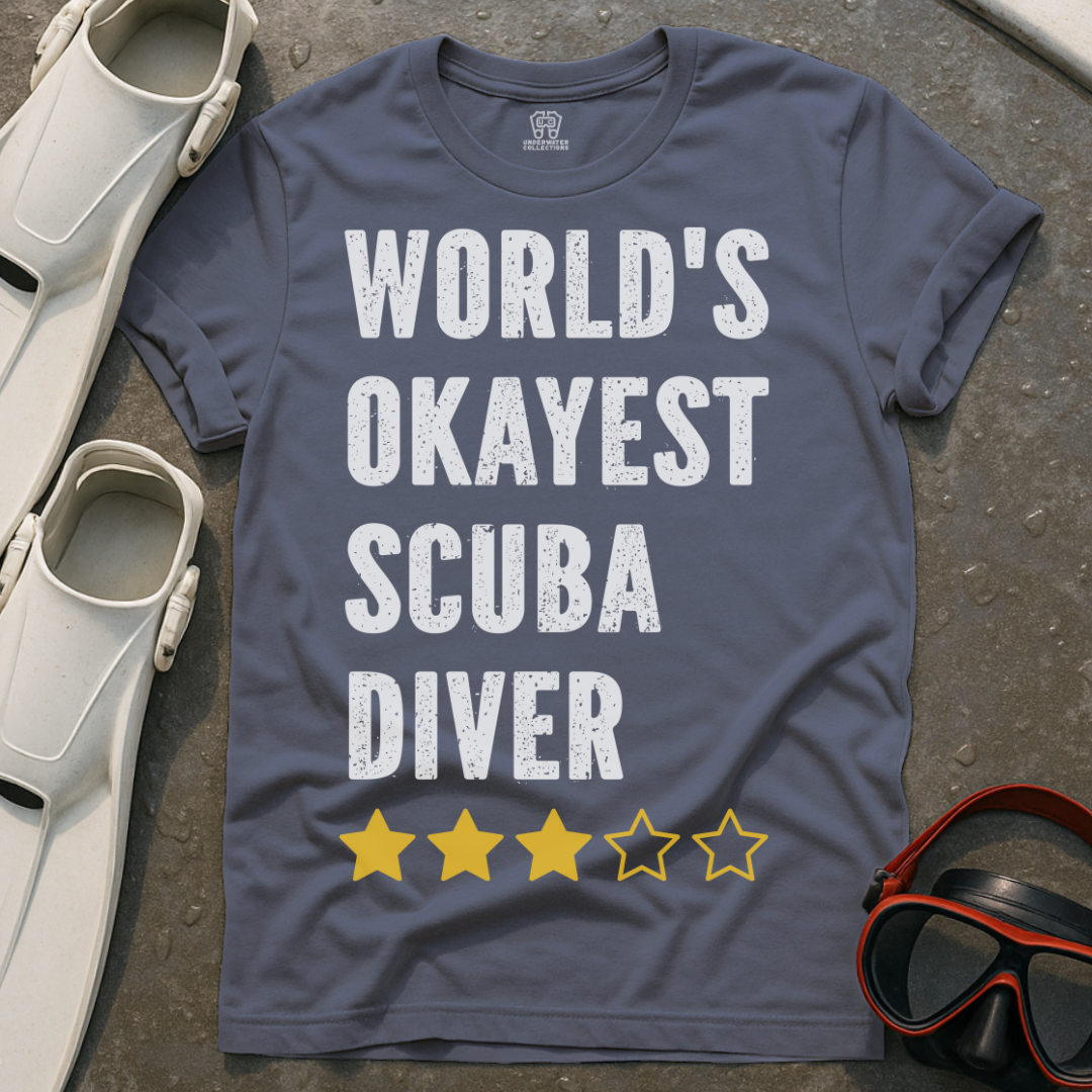 World's Okayest Scuba Diver Stars T-Shirt