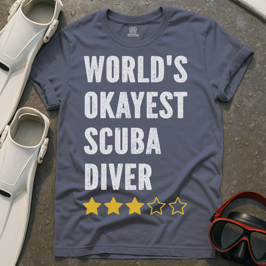 World's Okayest Scuba Diver Stars T-Shirt