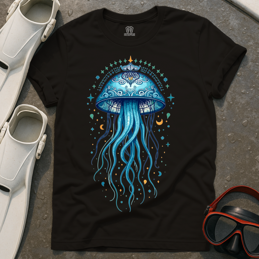 Blue Jellyfish Mandala T-Shirt